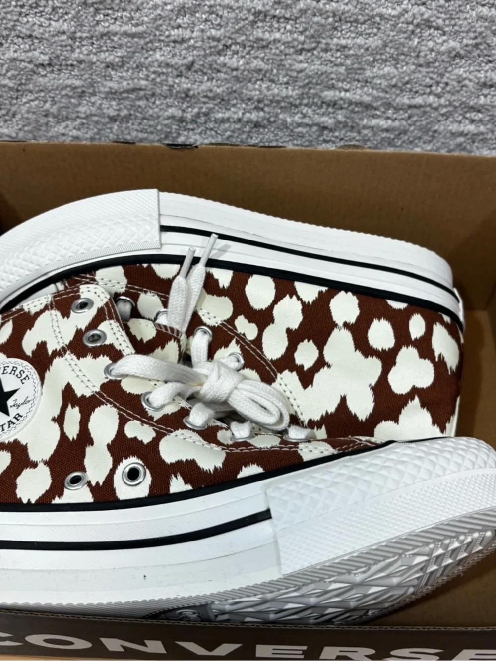 Converse Chuck Taylor Lift Hi Youth Sz 3 Animal Print Platform‎ Style
